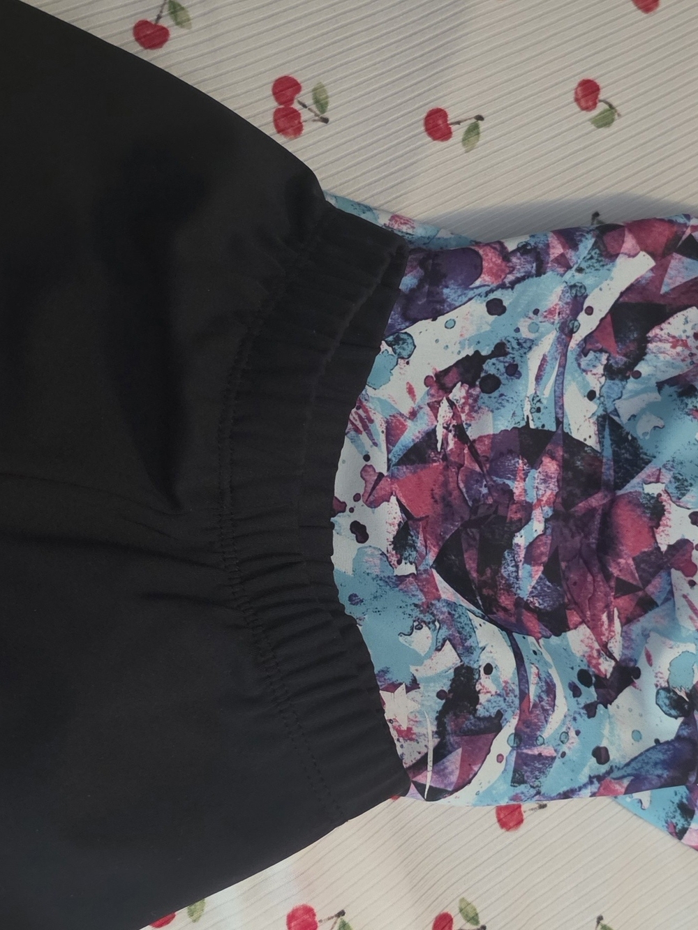 Black and Abstract Purple-Blue Active Skirt
